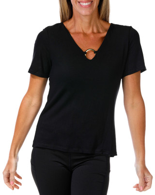 Thumbnail 1: Catherine Malandrino Women's Solid Short Sleeve Top  