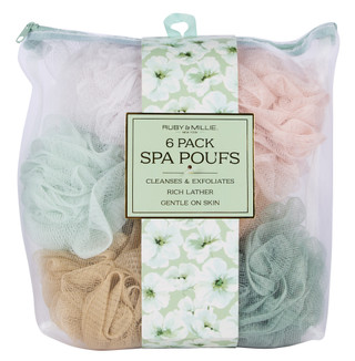 Thumbnail 1: Ruby & Millie 6 Pk Exfoliating Spa Poufs  