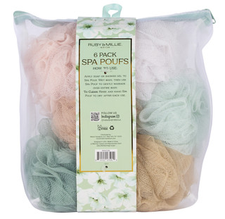 Thumbnail 2: Ruby & Millie 6 Pk Exfoliating Spa Poufs  