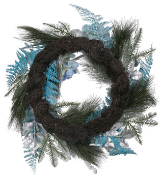 Thumbnail 2: Magical Season 24 in Coastal Christmas Snowy Hydrangea & Shells Wreath 