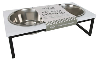 Thumbnail 1: Kasa Pet  3 Pc 18x5 Elevated Pet Bowl Dining Set  