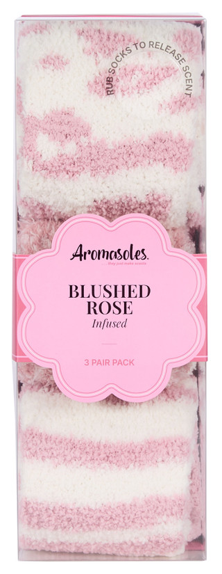 Thumbnail 1: AROMASOLES Women's 3 Pk Blushed Rose Infused Cozy Socks 