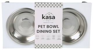 Thumbnail 2: Kasa Pet  Stainless Steel Pet Bowl Dining Set  