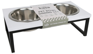 Thumbnail 1: Kasa Pet  Stainless Steel Pet Bowl Dining Set  