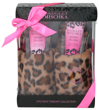 Thumbnail 1: BADGLEY MISCHKA Women's 3 Pc Foot Therapy Collection with Slippers & Creams 