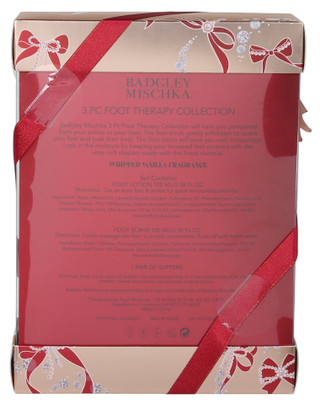 Thumbnail 2: BADGLEY MISCHKA Women's 3 Pc Foot Therapy Collection with Slippers & Creams 