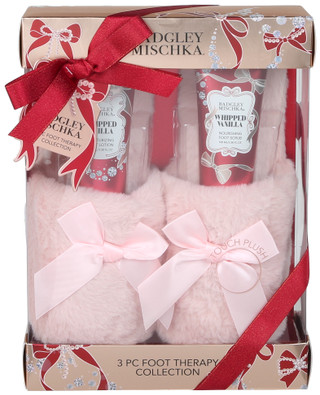 Thumbnail 1: BADGLEY MISCHKA Women's 3 Pc Foot Therapy Collection with Slippers & Creams 