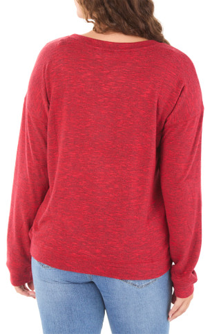 Thumbnail 2: Magical Season Women's Long Sleeve Christmas Embroidered Hacci Top 