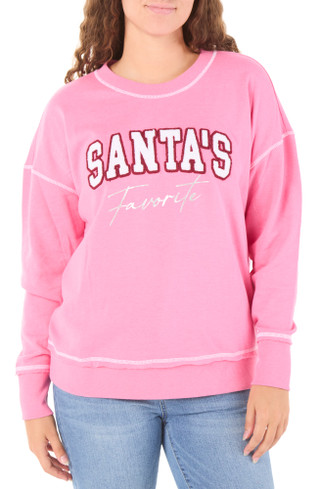 Thumbnail 1: Magical Season Women's Christmas Embroidered Long Sleeve Fleece Top 