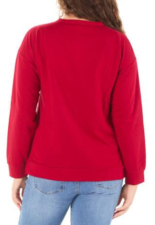 Thumbnail 2: Chenault Women's Long Sleeve Christmas Sequin Fleece Top 