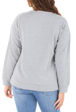 Thumbnail 2: Chenault Women's Long Sleeve Christmas Sequin Fleece Top 