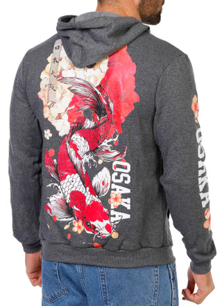 Thumbnail 2: Fresh Laundry Men's Koi Fish Graphic Pullover Hoodie 