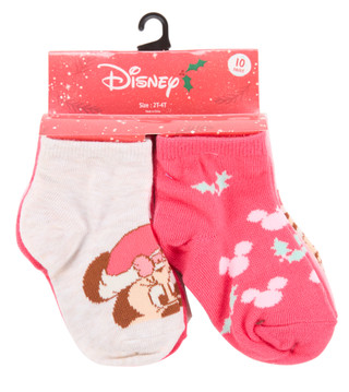 Thumbnail 1: Disney Toddler Girls 10 Pk Christmas Character Quarter Socks 