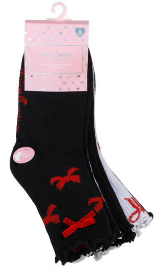 Thumbnail 1: Juicy Couture Women's 6 Pk Shortie Crew Socks 