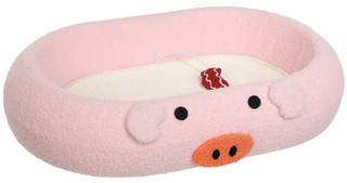 Thumbnail 1: Enchante Accessories 2-in-1 Pig Stadium Cat Bed & Scratcher 