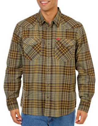 Thumbnail 1: Wrangler Big Men's 2 Pocket Long Sleeve Button Up Shirt 