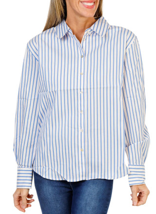 Thumbnail 1: Dear John Women's Stripe Print Button Down Top  