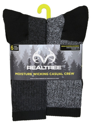 Thumbnail 1: Realtree Men's 6 Pk Moisture Wicking Casual Crew Socks 