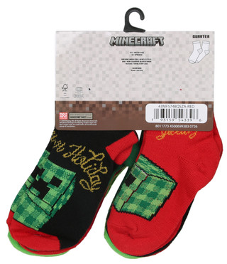 Thumbnail 2: Minecraft Boys 8 Pk Christmas Minecraft Quarter Socks 