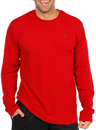 Thumbnail 1: IZOD Men's Long Sleeve Waffle Crew Neck Lounge Tee 