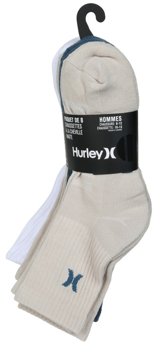 Thumbnail 2: Hurley Men's 8 Pk High Quarter Socks 