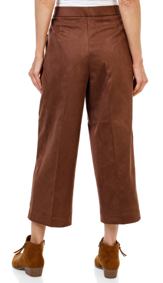 Thumbnail 2: Zac & Rachel Women's Faux Suede Wide Leg Front Seam Crop Pants 