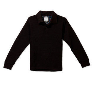 Thumbnail 1: Denim & Flower Big Boys Long Sleeve Polo Shirt 