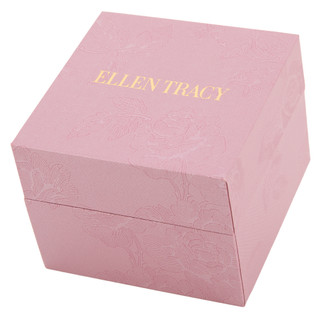 Thumbnail 2: Ellen Tracy Square Dial Gold-Tone Leather Strap Watch  
