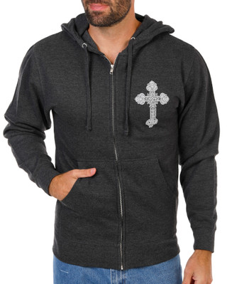 Thumbnail 2: Inspired Culture Men's Faith Inspired Graphic Zip-Up Hoodie 