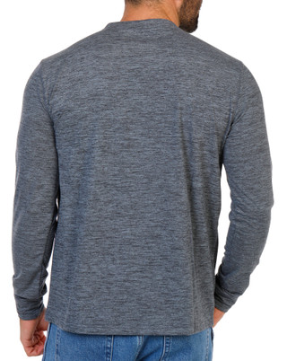 Thumbnail 2: HALLSTATT Men's Long Sleeve Heathered Henley Tee 