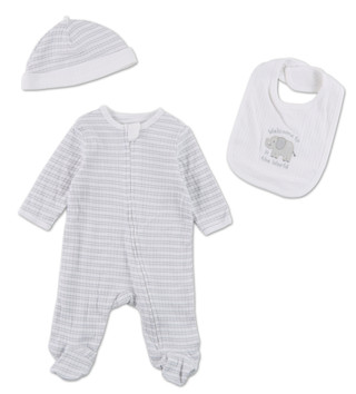 Thumbnail 1: Little Me Baby Boys 3 Pc Footie Set 