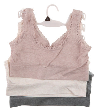 Thumbnail 2: Laura Ashley Women's Plus 3 Pk Lace Trimmed Seamless Comfort Bras 