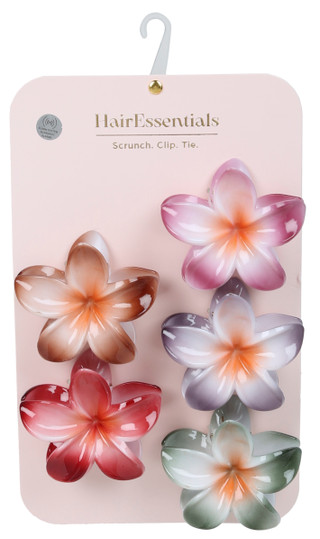 Thumbnail 1: Hair Essentials 5 Pk Flower Hair Claw Clips 