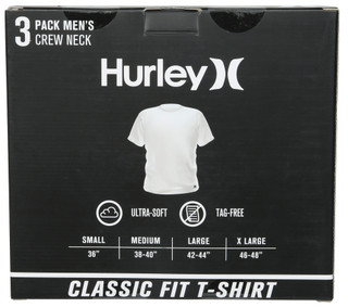 Thumbnail 2: Hurley Men's 3 Pk Ultra-Soft Classic Fit Crew Neck Tees 