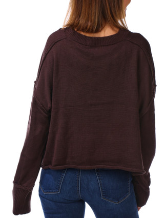 Thumbnail 2: Vigoss Juniors Long Sleeve Knit Reverse Seam Roll Bottom Sweater 