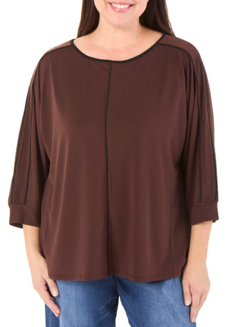Thumbnail 1: RIO & RIAN Women's Plus Seam Trim Top  