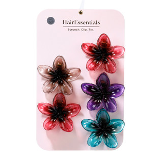 Thumbnail 1: Hair Essentials 5 Pk Flower Claw Clips 