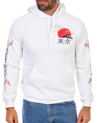 Thumbnail 2: Fresh Laundry Men's Samurai Geisha Graphic Pullover Hoodie 