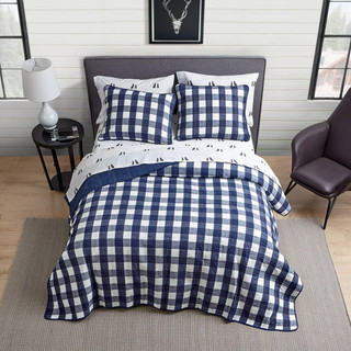 Thumbnail 19: Eddie Bauer Eddie Bauer Lakehouse Plaid 100% Cotton Reversible Quilt Set 