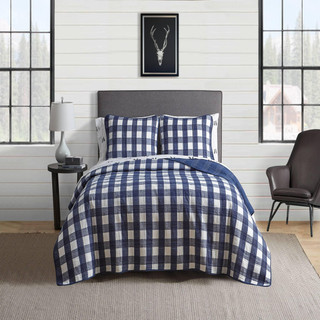 Thumbnail 14: Eddie Bauer Eddie Bauer Lakehouse Plaid 100% Cotton Reversible Quilt Set 