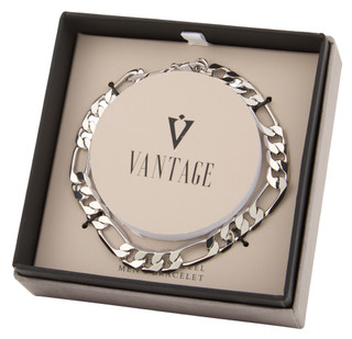 Thumbnail 1: Vantage Men's Stainless Steel Chain Bracelet 