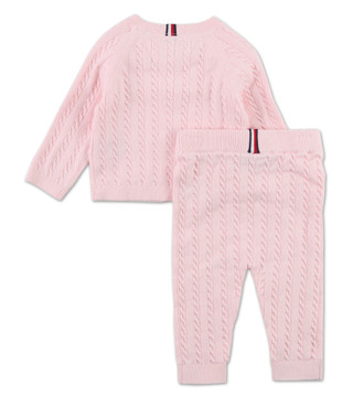 Thumbnail 2: Tommy Hilfiger Baby Girls 2 Pc Sweater Cardigan & Pants Set 