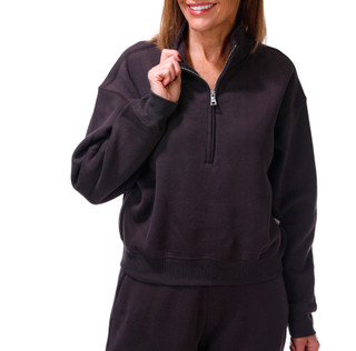 Thumbnail 3: 90 Degree 2 Pc Women's Long Sleeve Half Zip Sweater Jogger Pant Set 