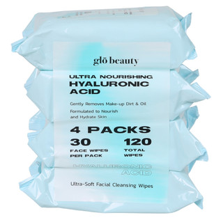 Thumbnail 1: Glo Beauty 4 Pk Ultra Nourishing Hyaluronic Acid Face Wipes  