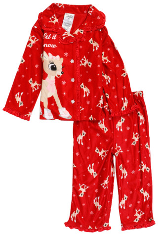Thumbnail 1: Rudolph The Red-Nosed Reindeer Toddler Girls 2 Pc Christmas Character Pajama Pants Set 