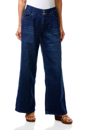 Thumbnail 1: Royalty For ME Women's Two Button Wide Leg Jeans 