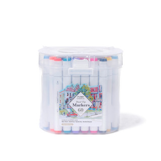 Thumbnail 1: Flomo Creative 60 Pk Dual Tip Quick-Dry Markers 