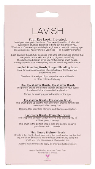 Thumbnail 2: Lavish 5 Pk Handcrafted Dual-Ended Eyeshadow Applicator Brushes 