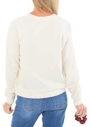 Thumbnail 2: Philosophy Republic Clothing Women's Long Sleeve Christmas Sequin Fleece Top w/ Scrunchie 