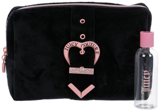 Thumbnail 1: Juicy Couture Rhinestone Buckle Travel Cosmetic Bag w/ Toiletry Bottle 